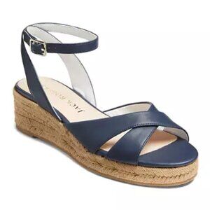 JACK ROGERS Palmer Criss-Cross Espadrille Mid Wedges ~ Size 7.5M ~ Midnight Navy